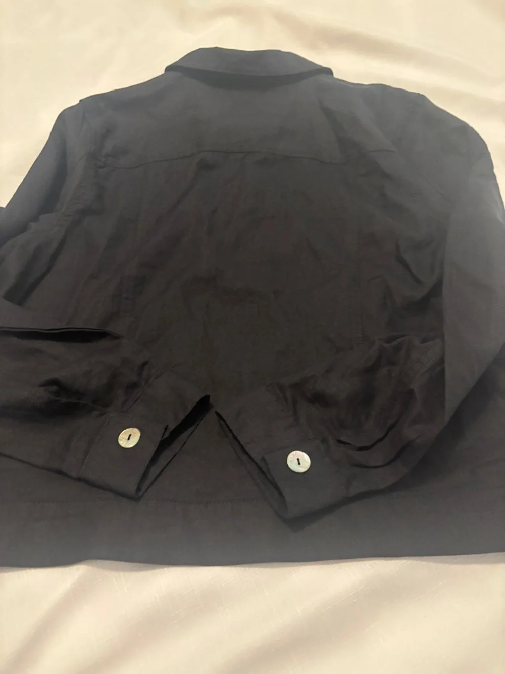 Casa Cabana Black Linen Blend Jacket SZ XL pearlized buttons casual vacay NWT - Picture 8 of 10